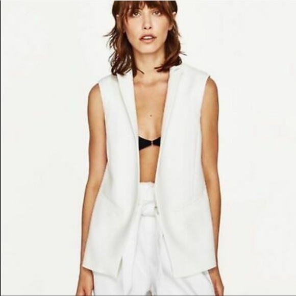Zara White Vest with Lace Back - Picture 2 of 9